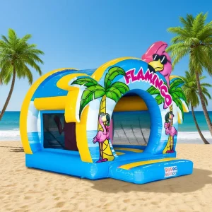 Commercial Flamingo Animal Theme PVC Inflatable Bouncy Castle Combo Kids Bounce House Slide Adventure Park Daycare Outdoor