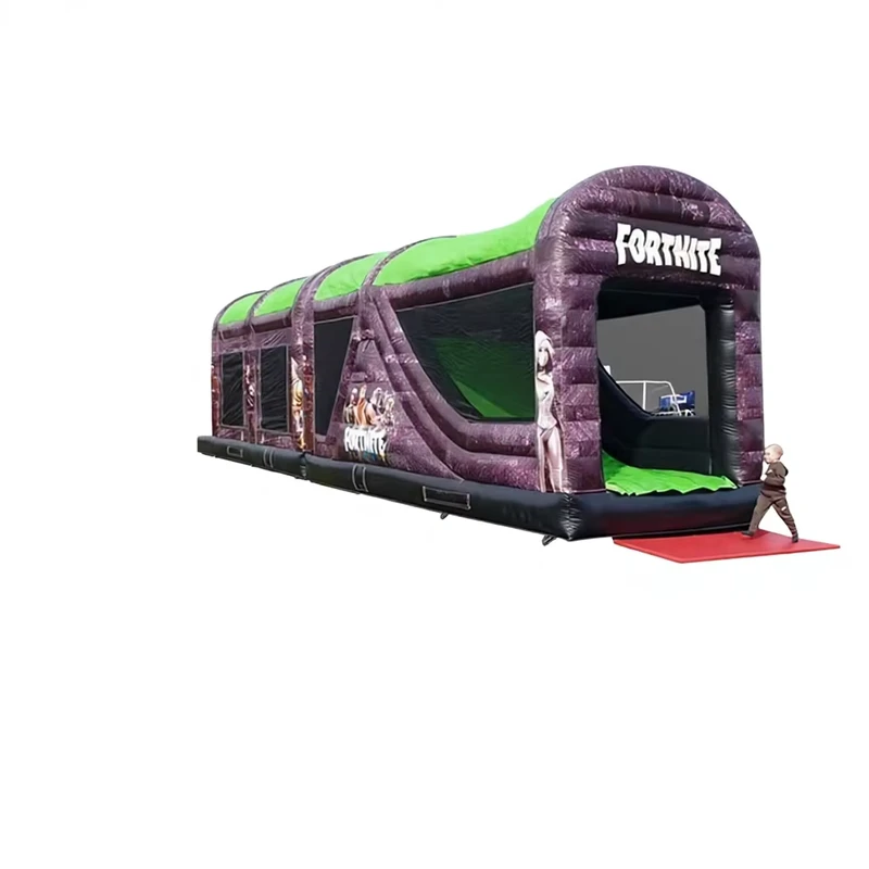 Castillo inflable gigante de PVC para juegos de diversión comercial para niños y adultos con tobogán, combo disco y curso de obstáculos inflable