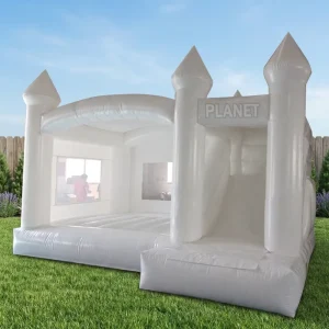 Commercial Giant All White Jumping Bouncy Castle Inflatable White Bounce Castle With Slide