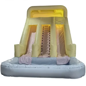 Commercial Giant Double Lane Inflatable Water Slide with Pool Commercial Grade PVC White Aesthetic Waterslide for Kids Backyard