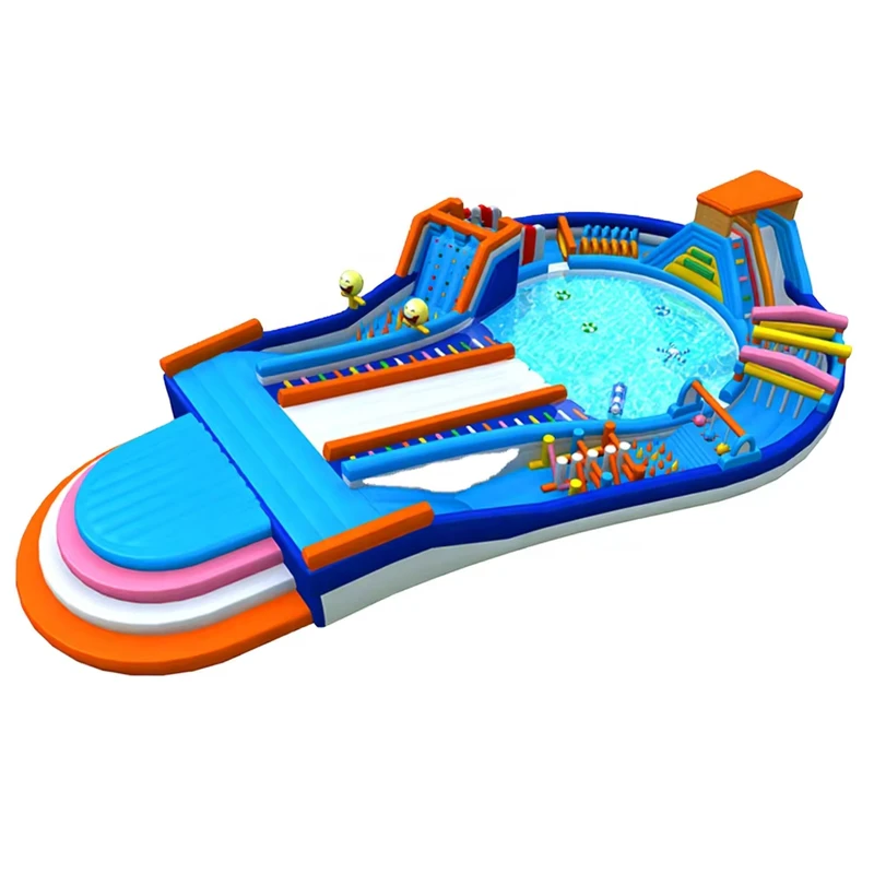 Castelo Inflável Comercial Gigante Extra Grande de PVC para Crianças - Parque Aquático Inflável com Escorrega e Piscina