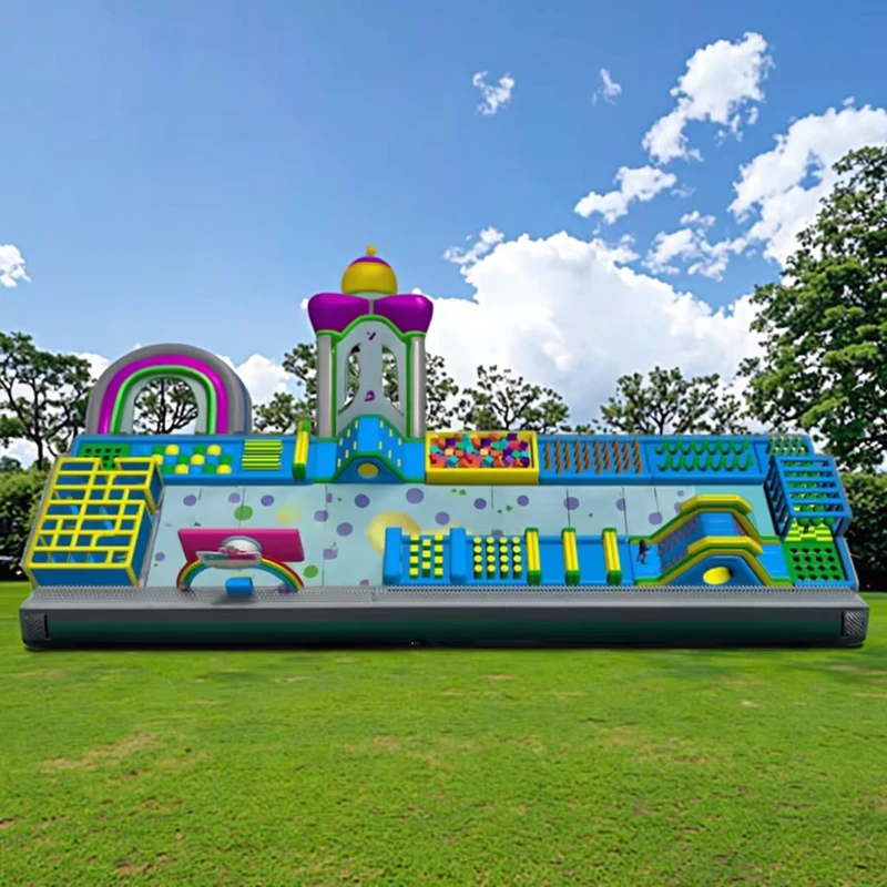 Castelo Inflável Comercial Gigante e Percurso de Obstáculos, Casa Inflável para Crianças