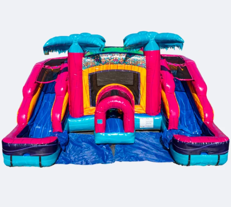 Castello Gonfiabile Commerciale Gigante con Doppio Scivolo e Combinazione di Salto in PVC, Scivolo Acquatico, Capacità 500-1000kg, Colore Personalizzabile