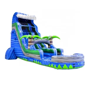 Toboggan aquatique gonflable commercial géant avec piscine, toboggans aquatiques de 31ft pour adultes et enfants