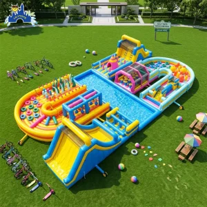 Commercial Giant Outdoor Obstacle Course Inflatable For Adults And Children