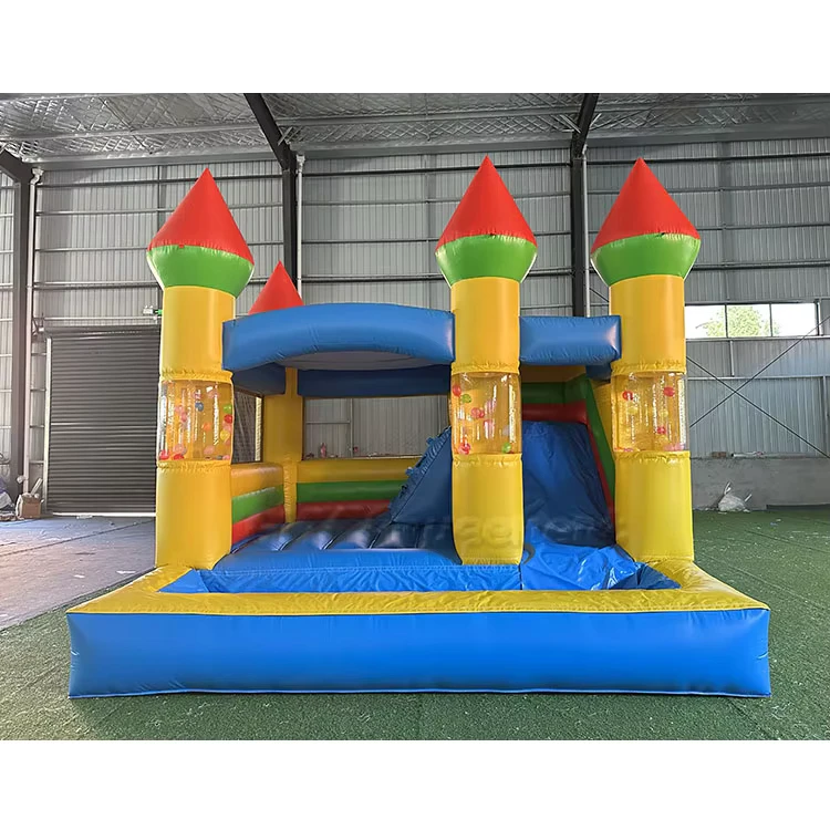 Commerciële kwaliteit 0,55 mm PVC Kinderen Springkasteel Combo met Zwembad