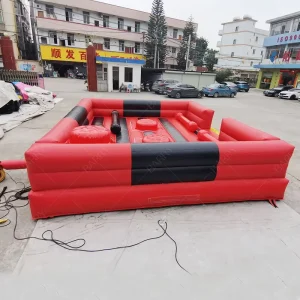 Arena di Combattimento Gonfiabile Gladiatore per Adulti con Bastoni da Gioco per 4 Persone