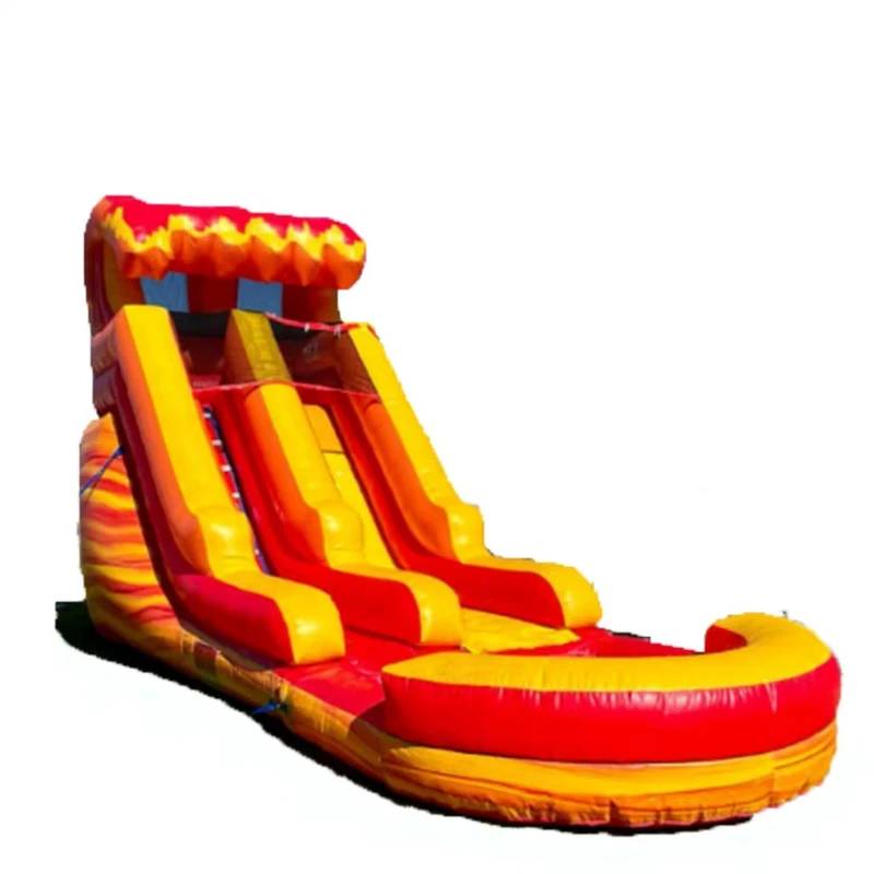 Commercial Grade Fire Marble Water Slide Inflatable Water Slides for Kids and Adults
