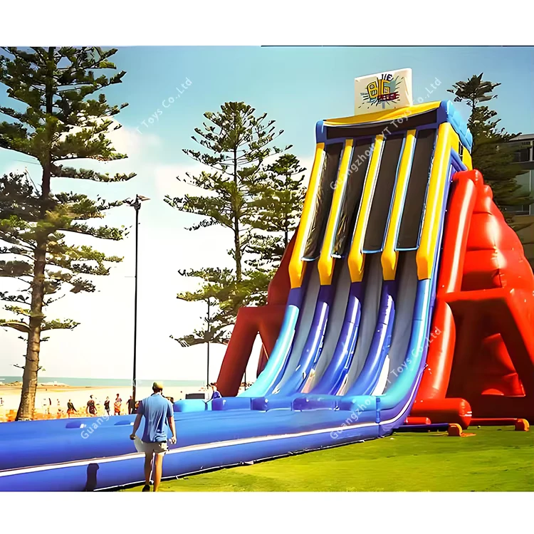 Commercieel Grade Gigantische Opblaasbare Waterpark Glijbaan met Dubbele Rij PVC Materiaal 500kg Capaciteit 5 Jaar Garantie