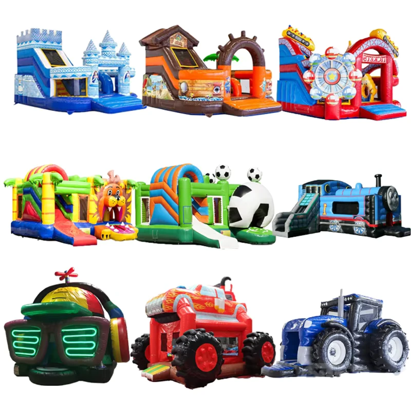 Lâu Đài Bouncy Bơm Hơi Chất Lượng Thương Mại Trung Quốc, Lâu Đài Bouncy Trắng Lớn Kết Hợp Với Đường Trượt Nước