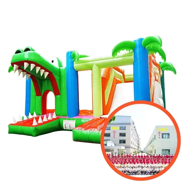 Gewerbliche aufblasbare Hüpfburg-Kombination, grünes Krokodil, aufblasbare Kombi, Cartoon, CE, ISO, aufblasbare Spielzeuge für Kinder