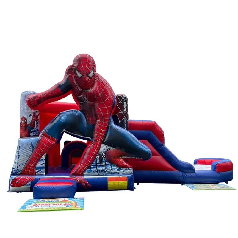 Rumah Lompatan Inflatable Kelas Komersial dengan Seluncuran Bahan PVC Bersertifikat CE Termasuk Blower & Kit Perbaikan
