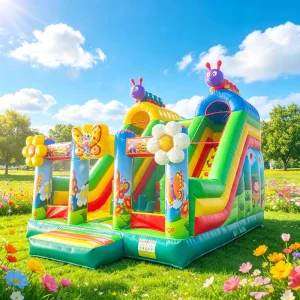Commercial Grade Inflatable Butterfly Bounce House Combo Jumping Castle with Dry Slide for Kids Party Rental Business