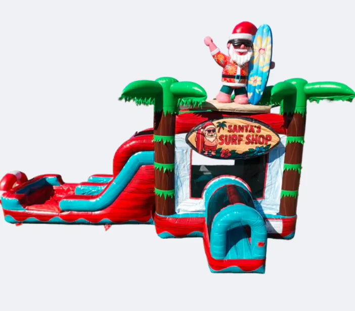 Scivolo Gonfiabile di Qualità Commerciale con Castello Gonfiabile di Babbo Natale