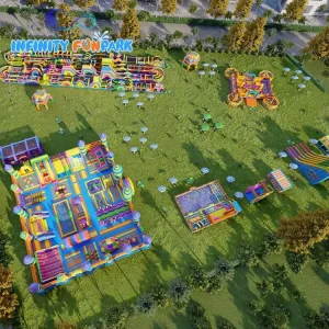 Gewerbliche aufblasbare Hindernisbahn-Spielplatz für Kinder, strapazierfähige 0,55 mm PVC Hüpfburg mit Rutsche, CE-zertifiziert