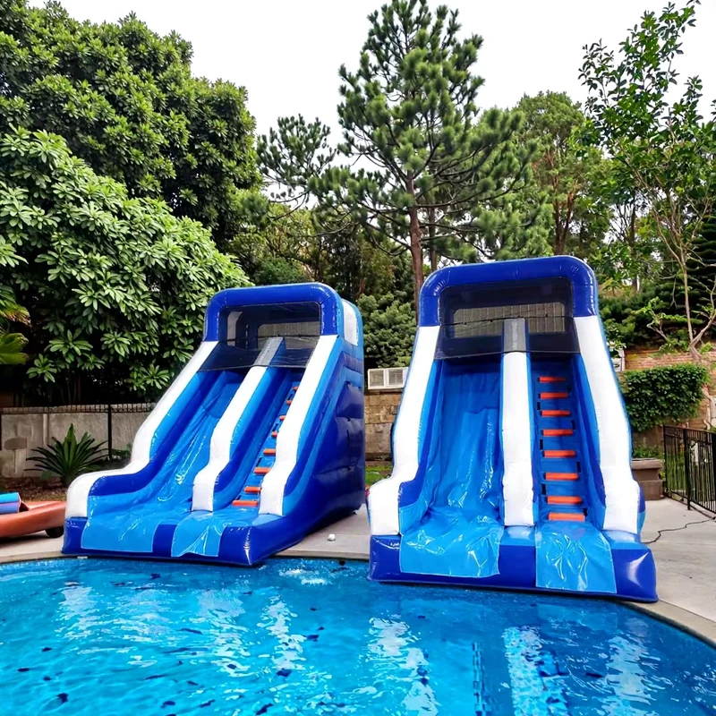 Toboggan aquatique gonflable de qualité commerciale en PVC pour adultes et enfants, activité de piscine extérieure humide et sèche