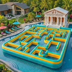 Commercial Grade Inflatable Water Maze Pool PVC Tarpaulin Floating Obstacle Course for Outdoor Amusement Park Events