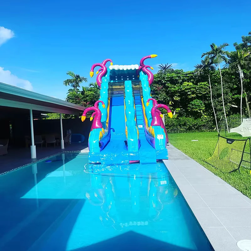 Commercial Grade Inflatable Water Slide 37x 15x 19ft Jungle Design for Outdoor Entertainment