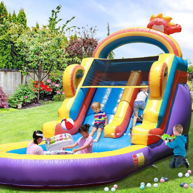 Commercieel Opblaasbare Waterglijbaan PVC Opblaasbare Glijbaan voor Achtertuin Feest Bedrijfsverhuur Ondersteuning Aangepast