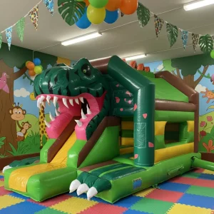 Commercial Grade Large Dinosaur Park Inflatable Bouncy Castle Slide Kids Playground