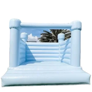 Commercial Grade Light Pastel Color Blue Wedding Bounce House Inflatable Jumping White Bouncy Castle