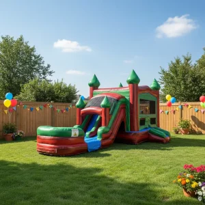 Commercial Grade Midnight Dual Lane Combo Bounce House Inflatable Bouncer