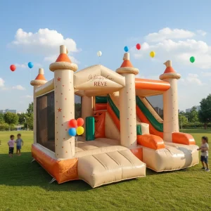 Commercial Grade Mini Small Yellow PVC Bounce House Trampoline 4*4m Inflatable Bouncy Castle for Weddings Birthdays
