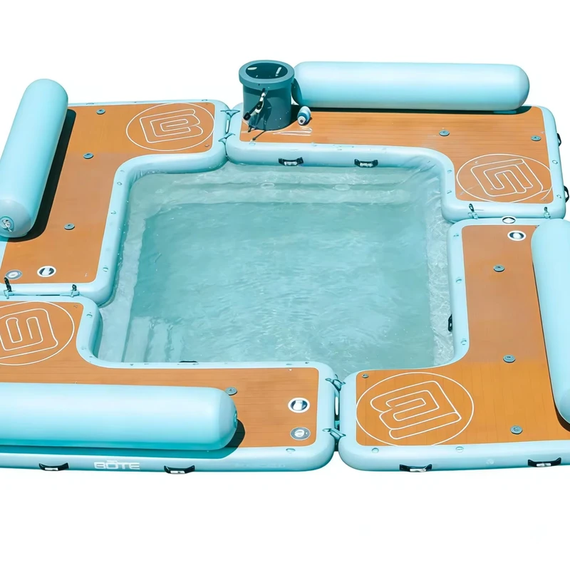 Commercial Grade Modular Inflatable Dock PVC Material 100-500kg Capacity for 5-10 Passengers Outdoor Use Yachts Custom Logo