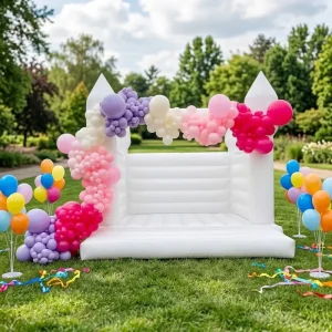 Commercial Grade Multicolor Plat PVC Inflatable Bouncy Castle with Easy Setup for Wedding Events Customizable Size & Capacity