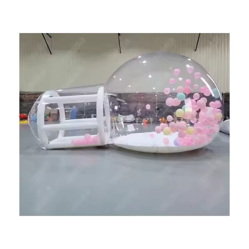 Commercial Grade One Inflatable Clear Bubble House Tent with 0.8mm+0.6mm PVC Tarpaulin