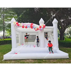 Commercial Grade Outdoor White Bouncy Large Wedding Castle White Inflatable Bounce House with Slide and Pool