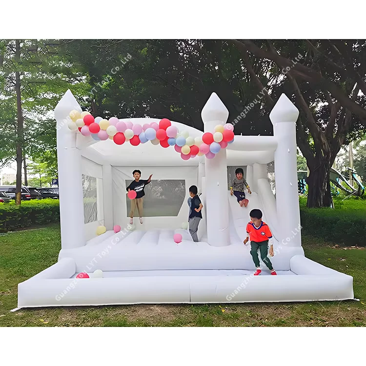Commercial Grade Outdoor White Bouncy Large Wedding Castle White Inflatable Bounce House with Slide and Pool