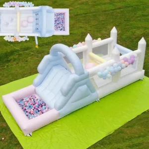 Commercial Grade PVC Adult Kids Inflatable Obstacle Course Bounce House Bouncy Castle with Pool Slide Obstacles Climbing Blower