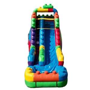 Commercial Grade PVC Block Colorful Inflatable Bounce House with Water Slide Dry Slide with Air Blower