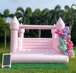 Commercial Grade PVC Bounce House Inflatable Large Black Pink White Bounce House for Wedding Birthday Party Decorations