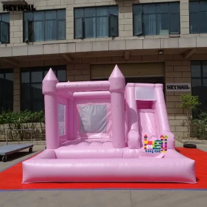 منزل قفز من PVC للاستخدام التجاري مع منزلق قابل للنفخ للمتعة في الهواء الطلق