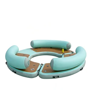 Commerciële Kwaliteit PVC Circulaire Modulaire Opblaasbare Drijvende Dock 100-500 kg Capaciteit 5-10 Passagiers Buiten Gebruik Ondiepe Water