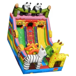 Parco Giochi Gonfiabile in PVC di Grado Commerciale con Scivolo e Salto per Bambini, Interno ed Esterno