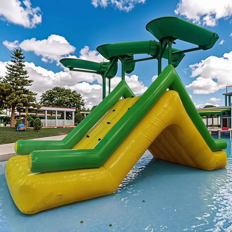 Scivolo Acquatico Gonfiabile di Grado Commerciale con Parete di Arrampicata per Uso Domestico o in Parco Acquatico