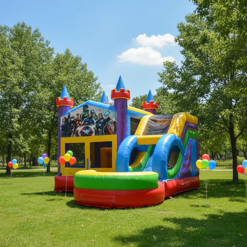 Commercial Grade PVC Inflatable Bounce House Bouncy Castle Slide Pool CE Certified 3 Year Warranty 300 500KG Capacity