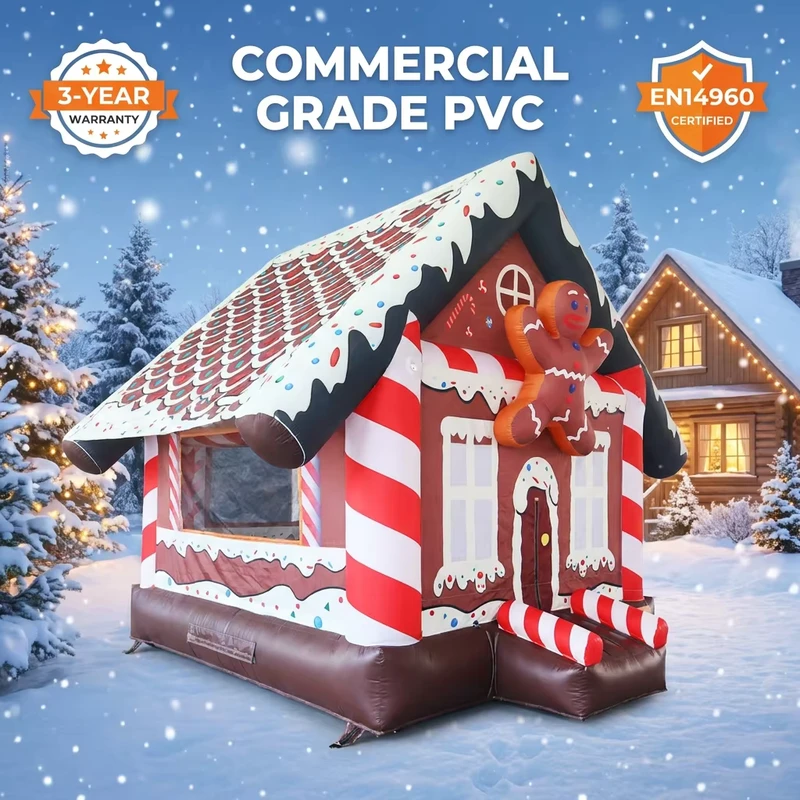 Commerciële Kwaliteit PVC Opblaasbaar Bouncy Kasteel Hart Liefde Thema Eenvoudige Opstelling 300kg Capaciteit voor Winter Evenementen Vakantieverhuur