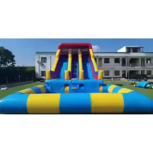 Tingkat Komersial PVC Inflatable Seluncur Kering Basah Tunggal untuk Anak-anak dan Dewasa untuk Penggunaan di Rumah, Sekolah, Pusat Perbelanjaan, Desain Luar Ruangan
