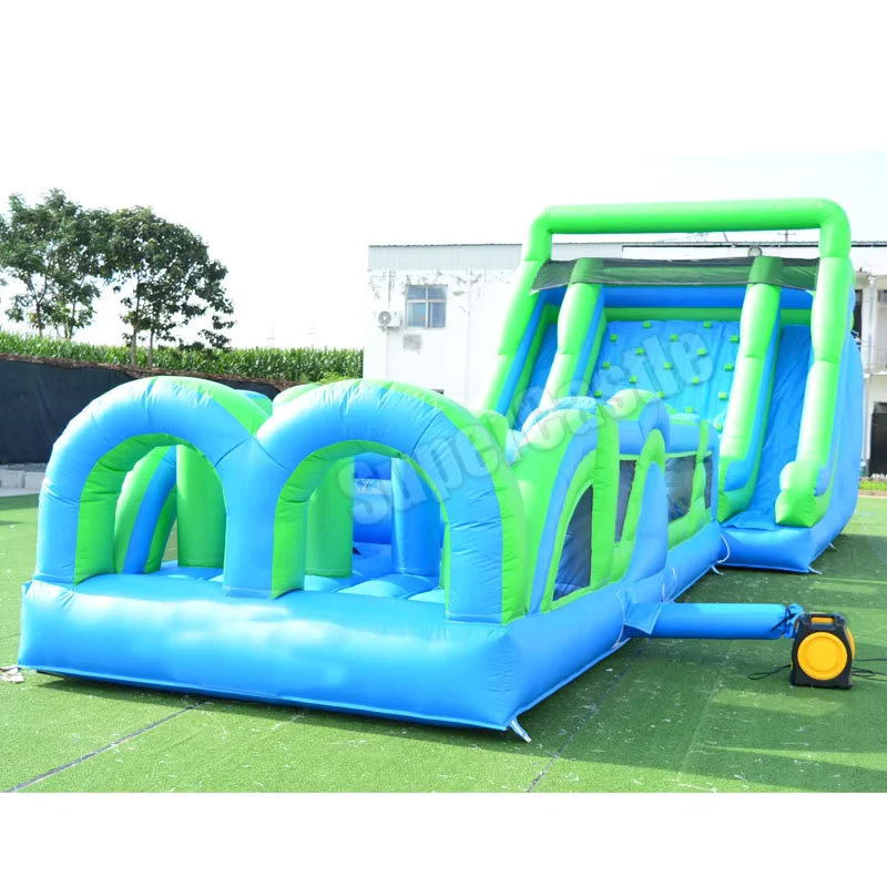 Khóa học đua Inflatable PVC Chất lượng Thương mại với Tường Leo, Khóa học Chướng ngại vật Inflatable Tùy chỉnh cho Doanh nghiệp cho Thuê Tiệc cho Người lớn