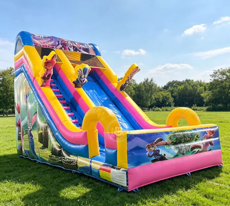 Scivolo Gonfiabile PVC di Qualità Commerciale di Dimensioni Personalizzabili con Piscina e Castello Gonfiabile