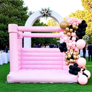 Commercial Grade Pink PVC Inflatable Bouncy Castle for Wedding Events Customizable Size and Capacity
