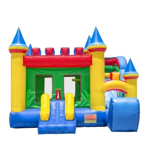 Château gonflable portable de qualité commerciale, château de saut avec toboggan, souffleur, 100 % PVC, pour fête, mariage, jardin