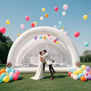 Castillo Inflable Saltarín Blanco Grado Comercial para Bodas