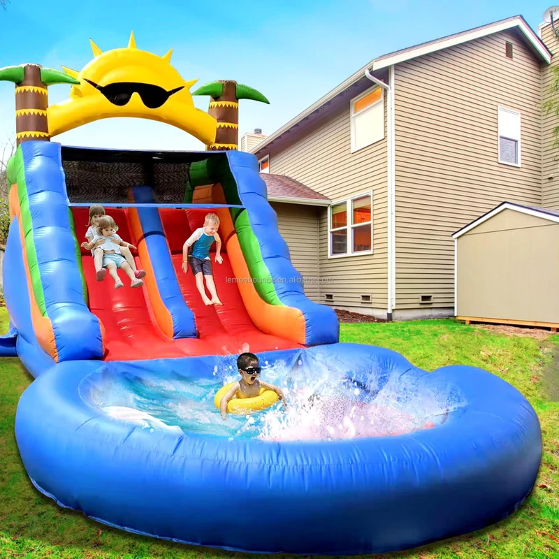 Commercial Grade Water Slide for Adults Kids Inflatable Water Slide with Blower for Outdoor Summer Fun Backyard Party