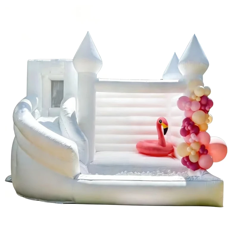 Commercial Grade White PVC Inflatable Bounce House Outdoor Bouncy Castle Slide for Parties