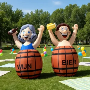 Muñeca de Globo Gigante de Jardín Comercial WIJN BIER Impermeable Duradera Modelo A7054 de 10-12 pies Alimentada por Enchufe